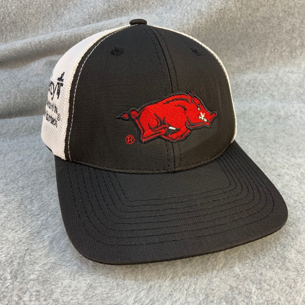 Arkansas Hogs Razorbacks Adult Black Outdoor Cap Trucker Hat Mercy Sponsor OSFA